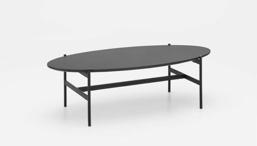 Tavolino salotto Elena base in metallo nera - immagine 3