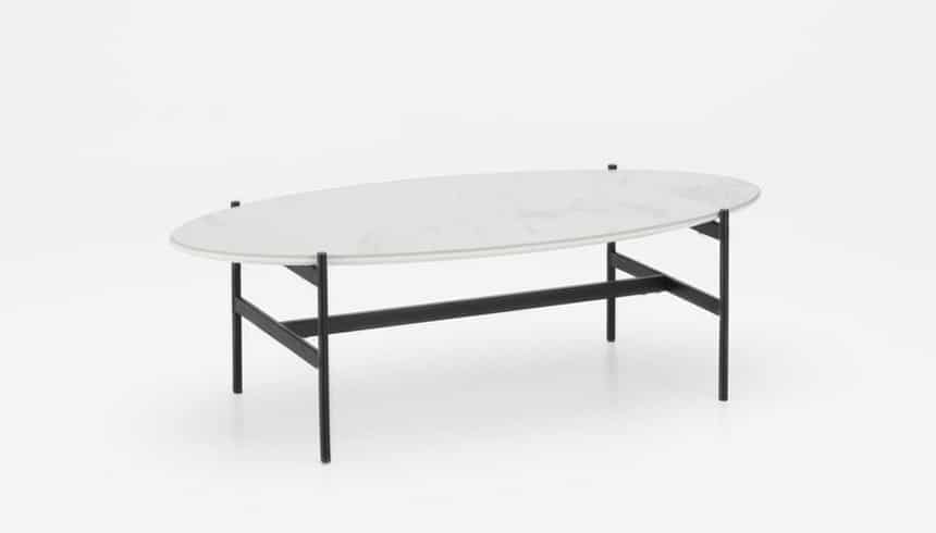 Tavolino salotto Elena base in metallo nera - immagine 4