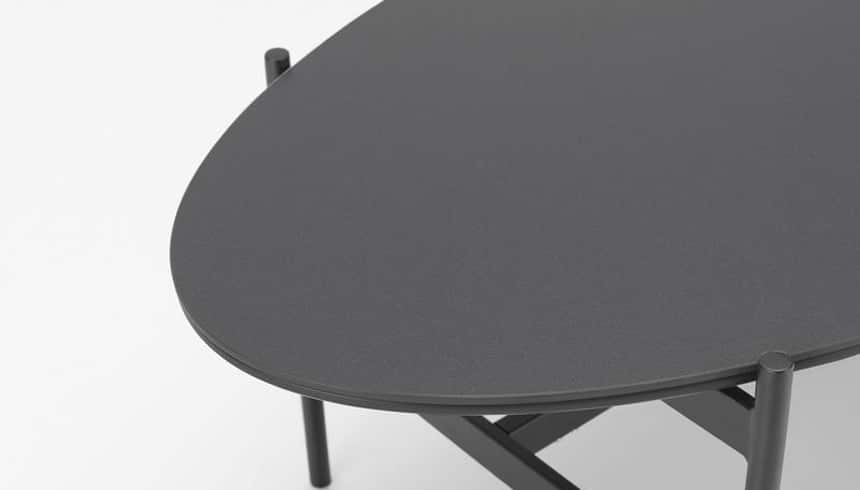 Tavolino salotto Elena base in metallo nera - immagine 7