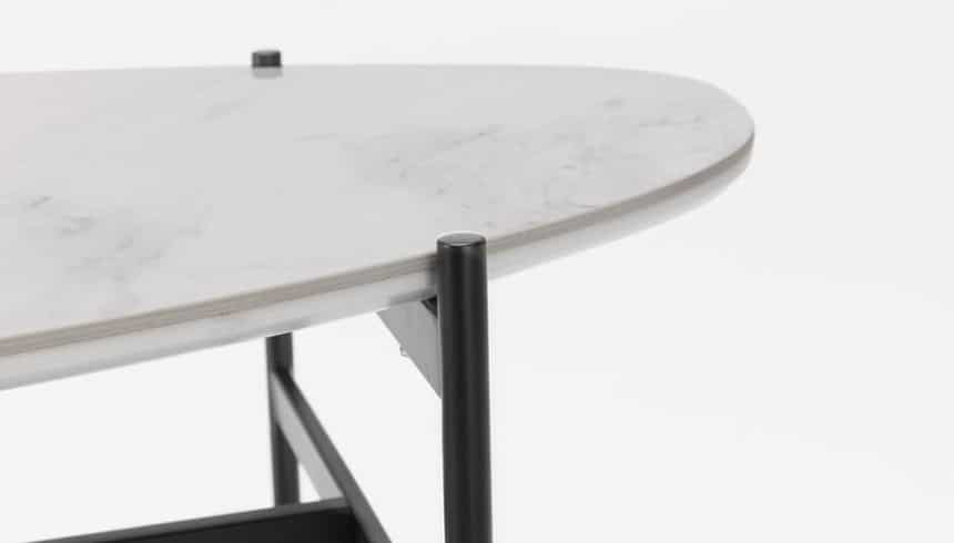 Tavolino salotto Elena base in metallo nera - immagine 6