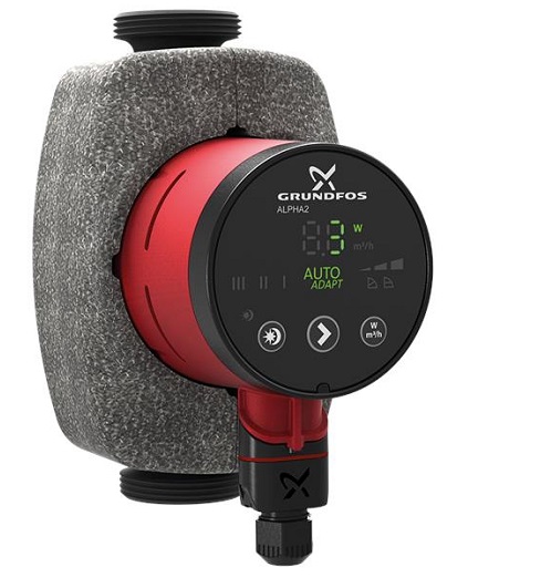 GRUNDFOS – CIRCOLATORE POMPA RISCALDAMENTO VELOCITA’ VARIABILE ALPHA2 32-80 180