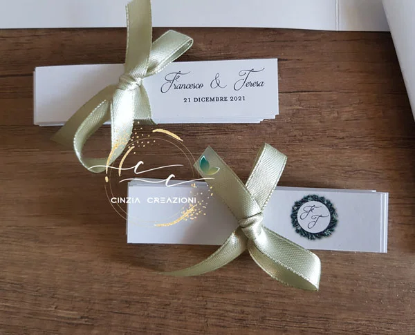 bigliettini bomboniera matrimonio natalizi