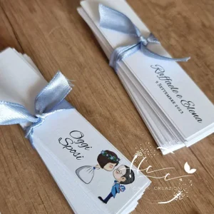 bigliettino bomboniera con sposini