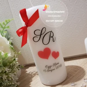 candela matrimonio cuori