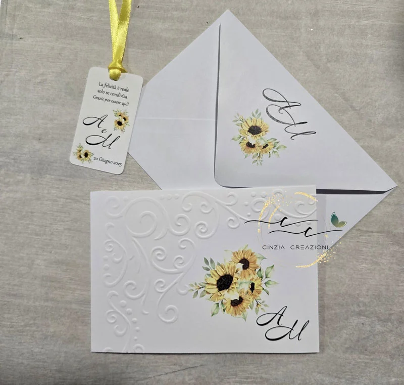 come un girasole – etichetta bomboniere - immagine 3