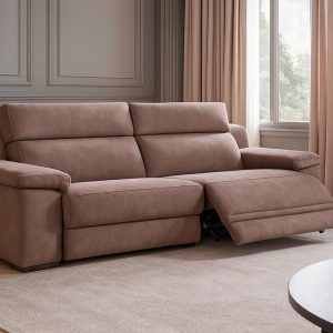 Divano Letto e Relax Esmeralda con Meccanismo Doppio Motorizzato Elettrico Alzapiedi