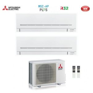 MITSUBISHI – CLIMATIZZATORE INVERTER DUAL 7000+12000 7+12 BTU CLASSE A+++ MSZ-APVGK MXZ-2F42VF WIFI GAS R32