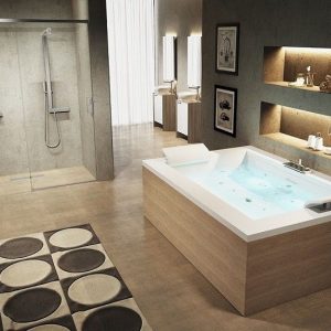 NOVELLINI – VASCA BAGNO SENSE DUAL ESSENTIAL DOPPIA POSTAZIONE 193x140x64