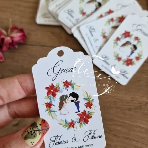 etichette matrimonio natalizie sposi