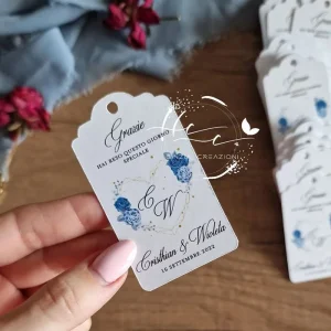 etichette matrimonio rose blu