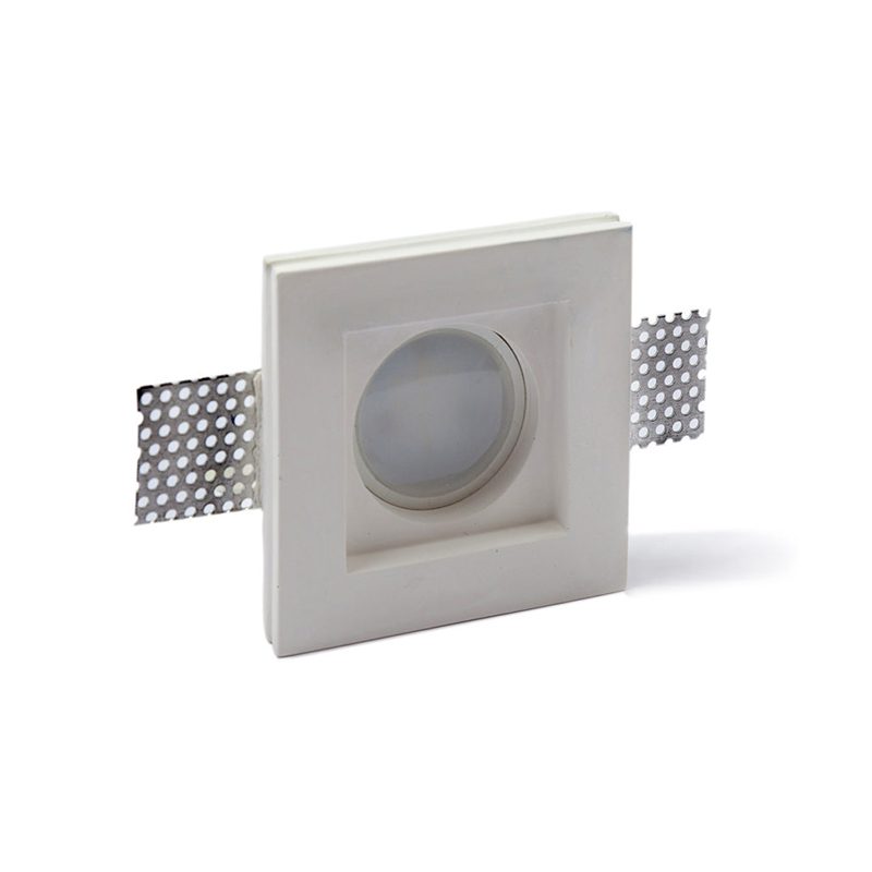 Porta faretto da incasso in gesso quadrato ART.42