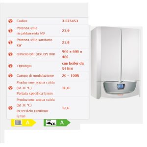 IMMERGAS – CALDAIA A CONDENSAZIONE BOLLITORE ACCUMULO LT. 54 VICTRIX ZEUS SUPERIOR 26 METANO CON KIT FUMI