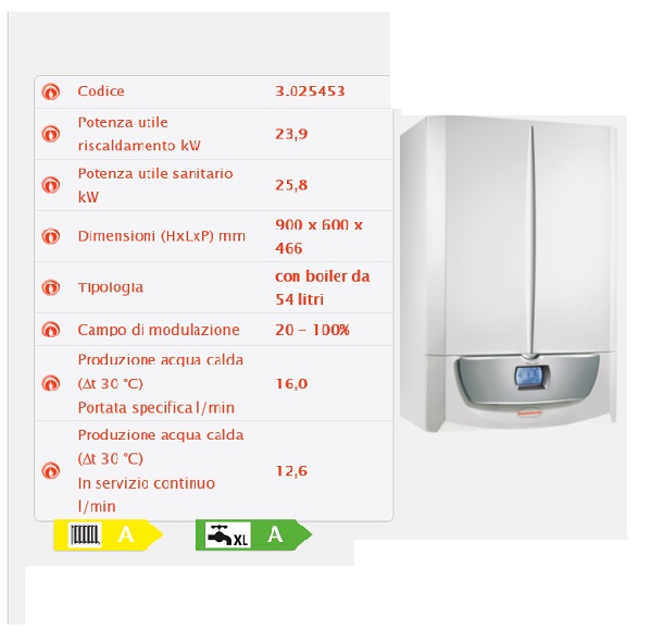 IMMERGAS – CALDAIA A CONDENSAZIONE BOLLITORE ACCUMULO LT. 54 VICTRIX ZEUS SUPERIOR 26 METANO CON KIT FUMI