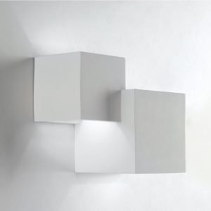 INTEC LIGHT lampada in gesso applique doppio cubo bi emissione Rubik AP2