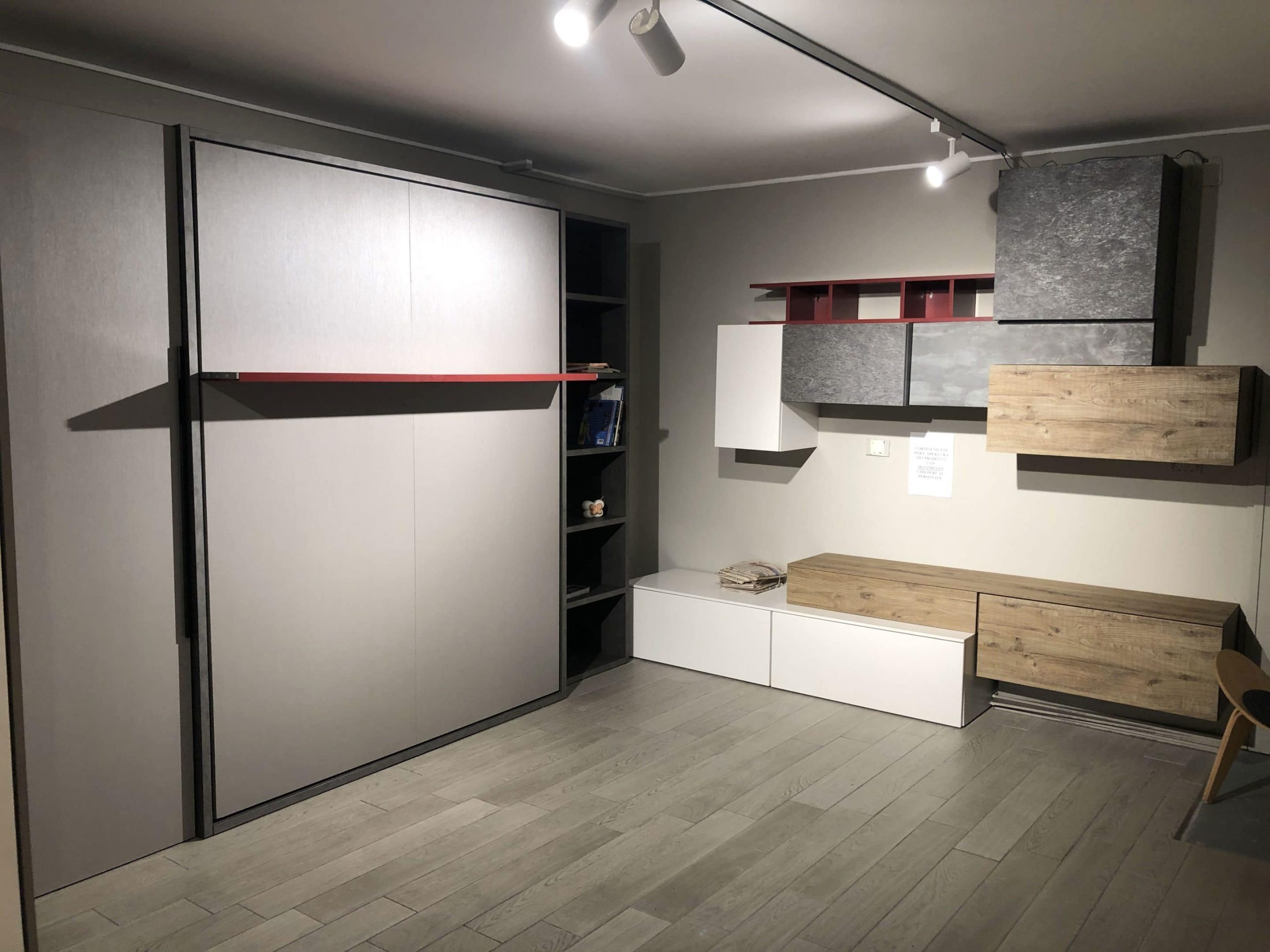 Composizione in Svendita con Parete Soggiorno e Letto a Scomparsa Sempione - immagine 2