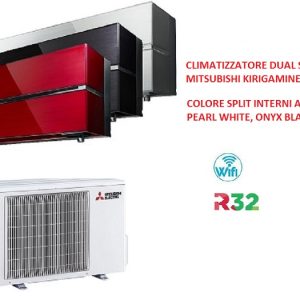 MITSUBISHI – CLIMATIZZATORE INVERTER DUAL 9000+9000 9+9 BTU A+++ WI-FI MITSUBISHI MSZ-LN KIRIGAMINE STYLE MXZ-2F42VF GAS R32