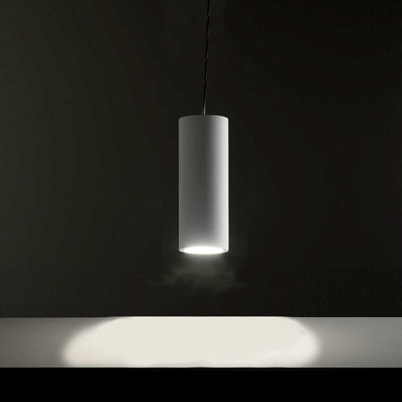 Lampadario in gesso tubo a sospensione 3 MISURE 7 11 19 cm - immagine 4