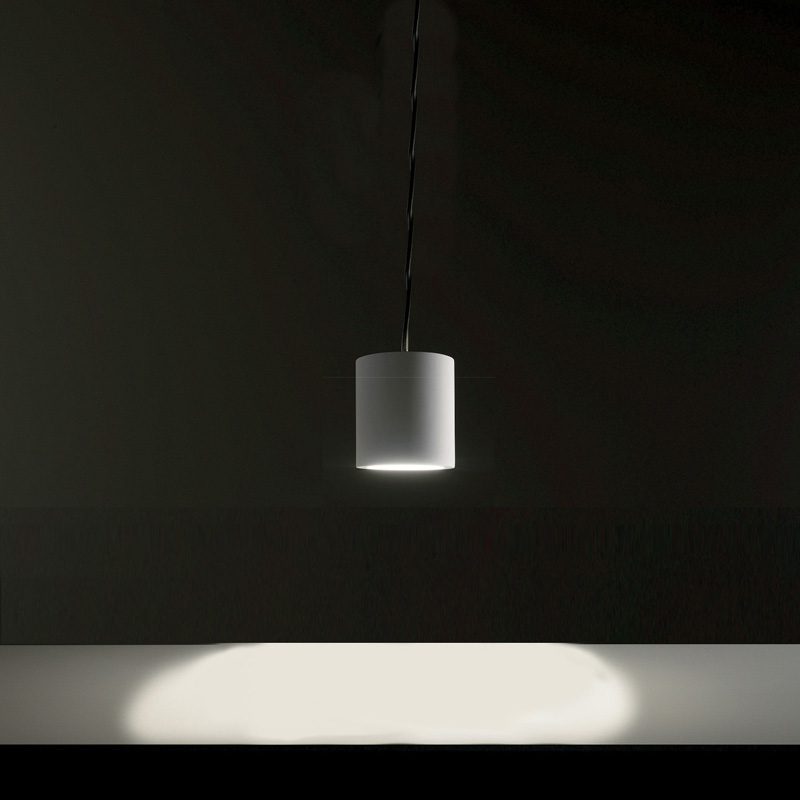 Lampadario in gesso tubo a sospensione 3 MISURE 7 11 19 cm - immagine 2