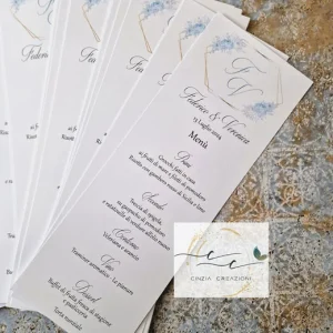 menu matrimonio rose azzurro polvere