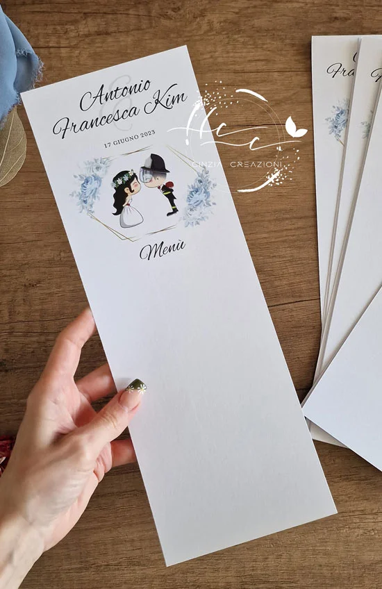 menu matrimonio rose carta da zucchero