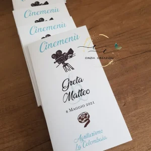 menu matrimonio tema cinema