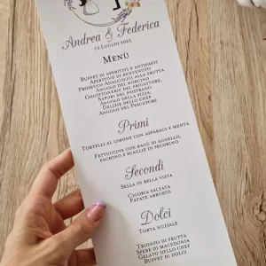 menu matrimonio tema lavanda