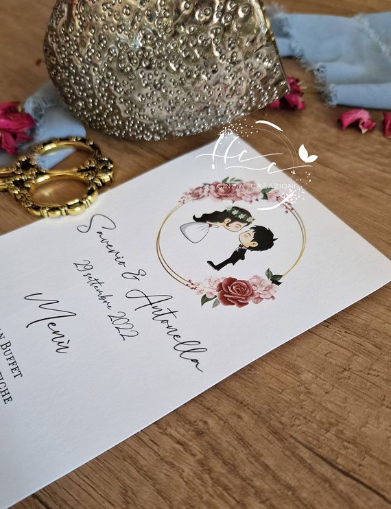 menu matrimonio sposi romantici - immagine 3