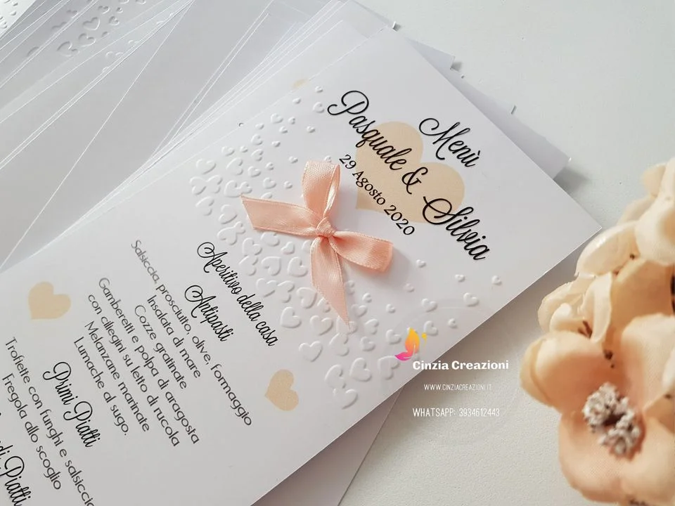 menu matrimonio tema cuoricini - immagine 4