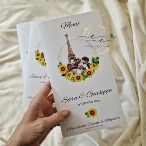 menù ristorante matrimonio Torre Eiffel