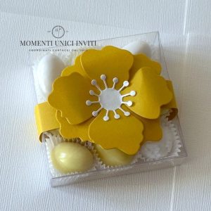 Scatolina degustazione con fiore Anniversario Nozze di Stagno