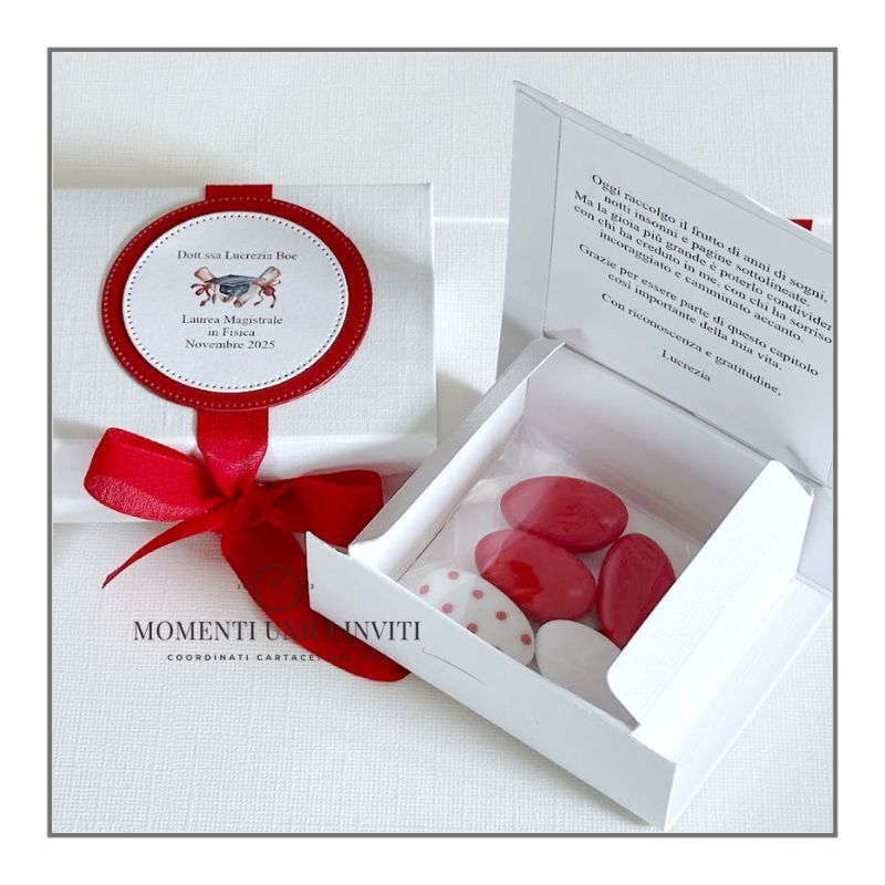 Scatolina Scrigno Confetti Tag Tondo e Nastro – Laurea - immagine 3