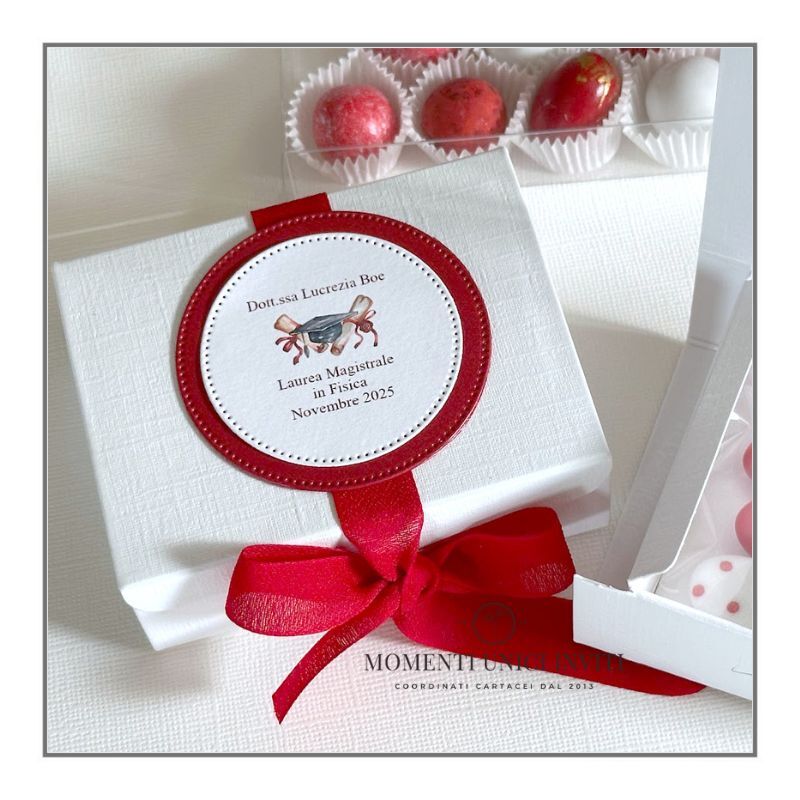 Scatolina Scrigno Confetti Tag Tondo e Nastro – Laurea - immagine 4