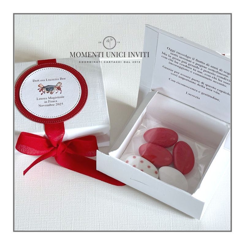 Scatolina Scrigno Confetti Tag Tondo e Nastro – Laurea - immagine 5
