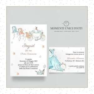 Partecipazione Cenerentola 13×18 con busta