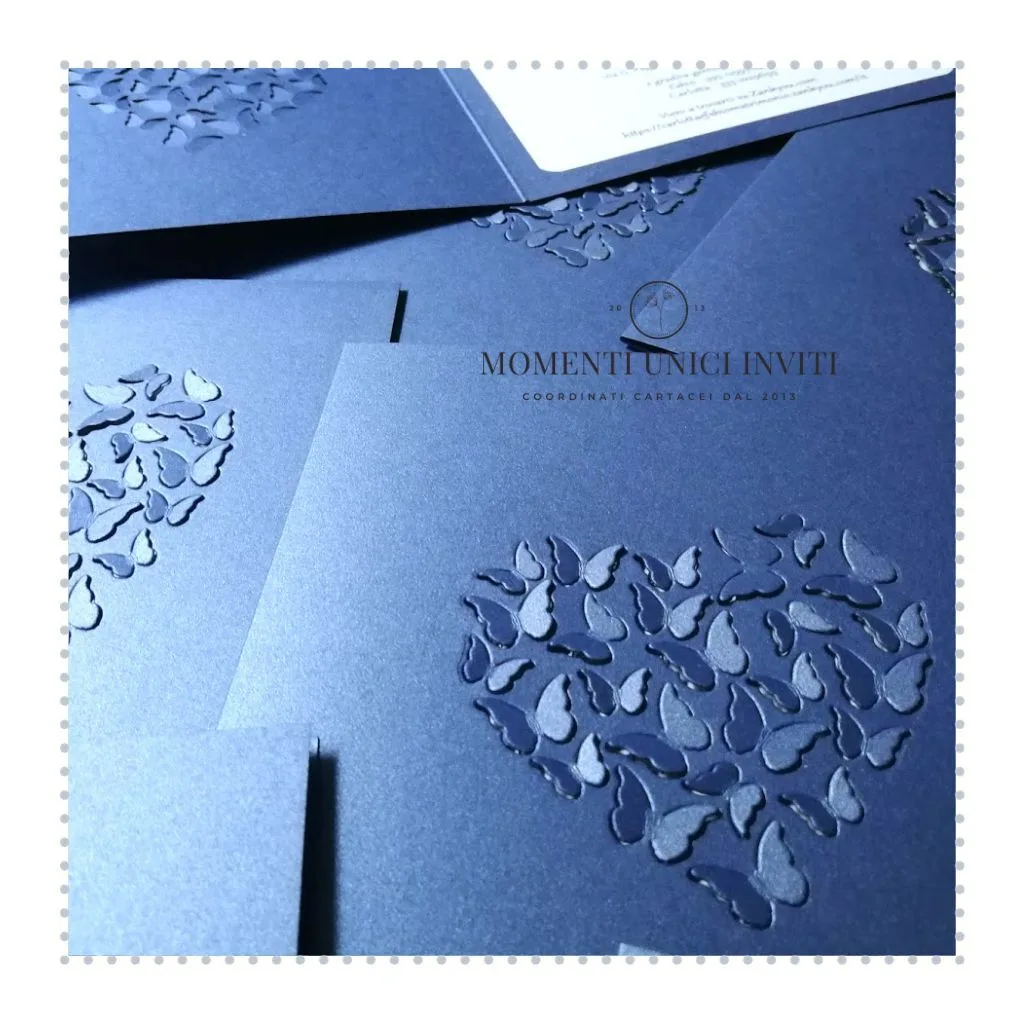 Partecipazione elegante tema farfalle – Cuore di farfalle - immagine 4