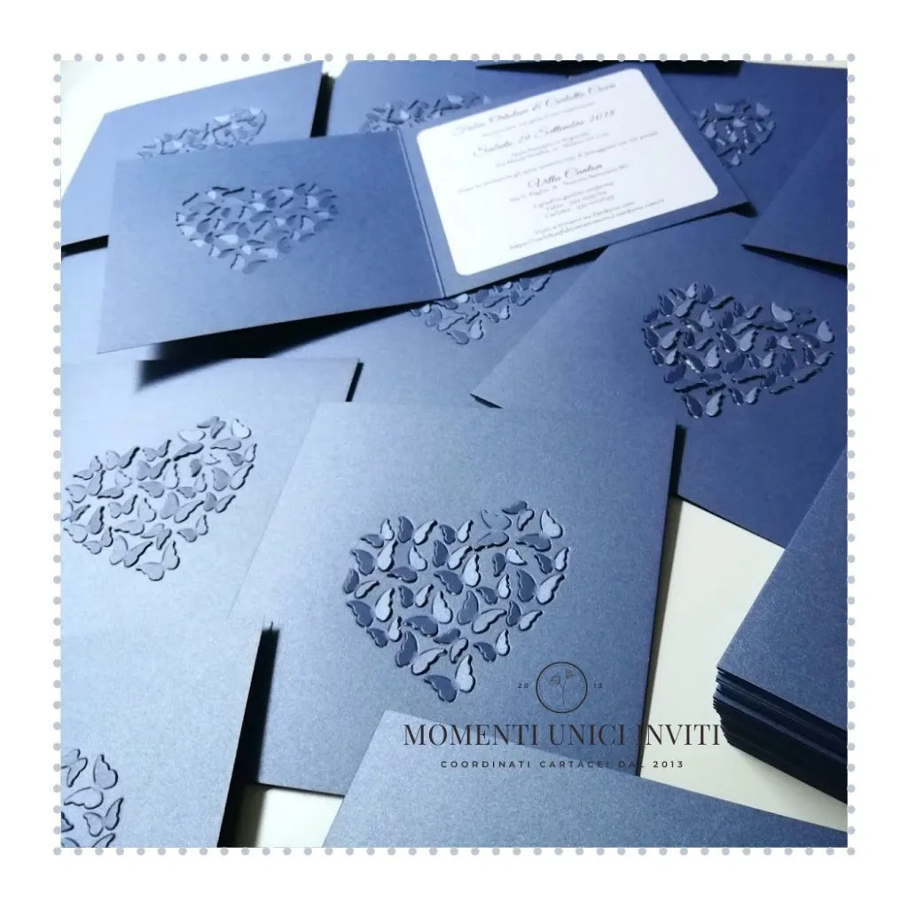 Partecipazione elegante tema farfalle – Cuore di farfalle - immagine 2