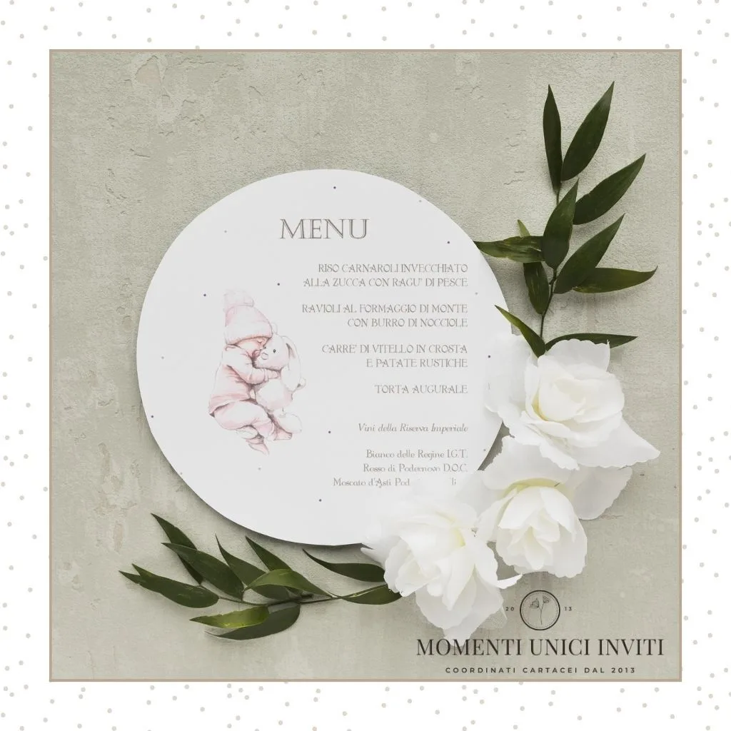 Menù Tondo Sottopiatto – Dolci Nanne Bimba - immagine 2