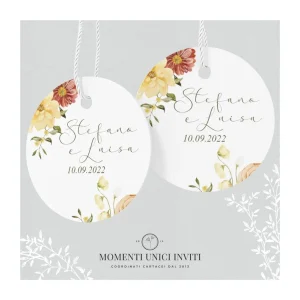 Giardino d’autunno – tag tondo per bomboniera