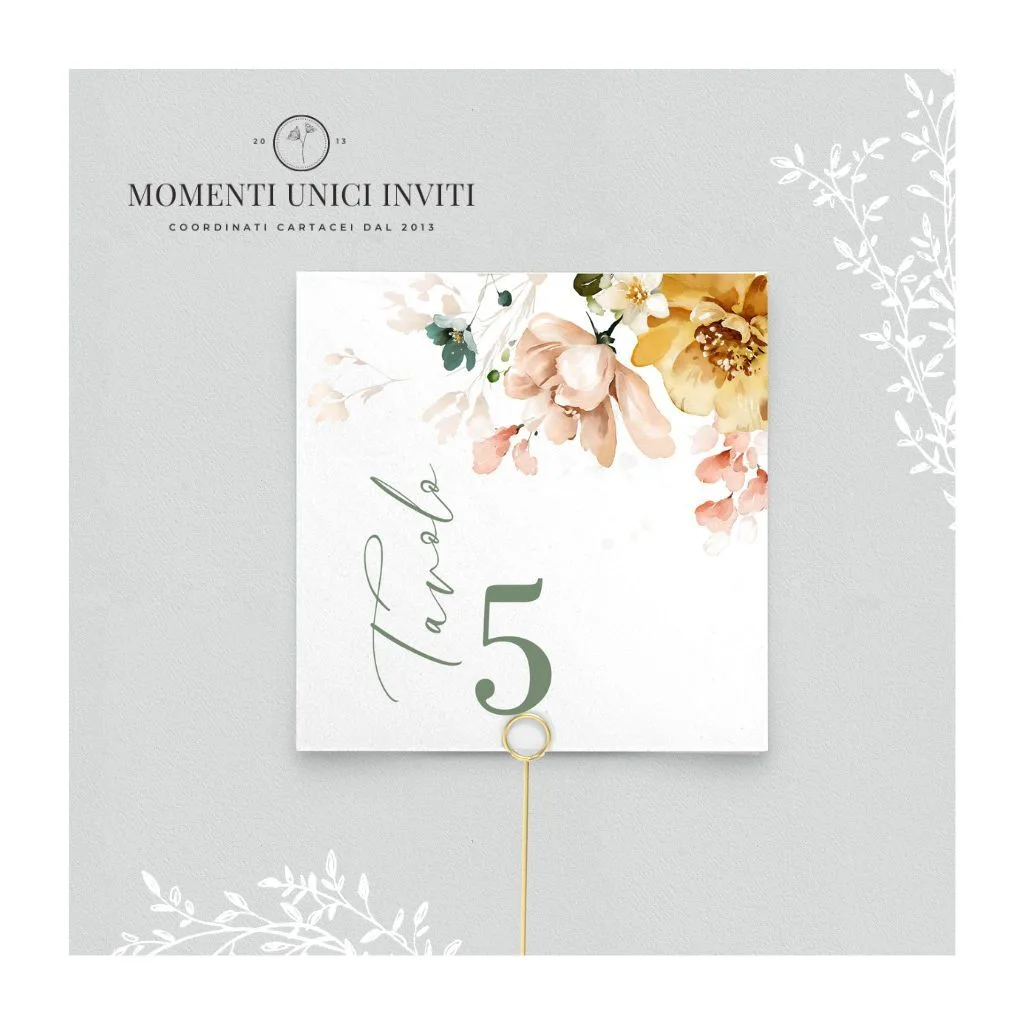 Nuvola floreale – segnatavolo 10×10 cm - immagine 2