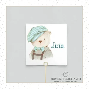 Segnaposto Orsetto Willy – Quadrato o Rettangolare