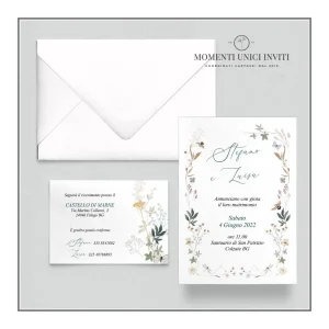 Garden tale – partecipazione e invito con busta – mod. 13×18