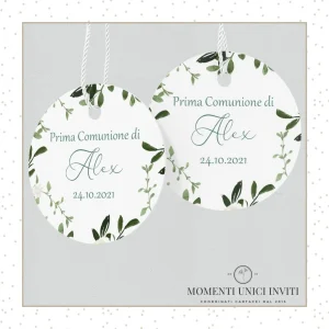 Tag Tondo Bomboniera – La mia Prima Comunione Bimbo