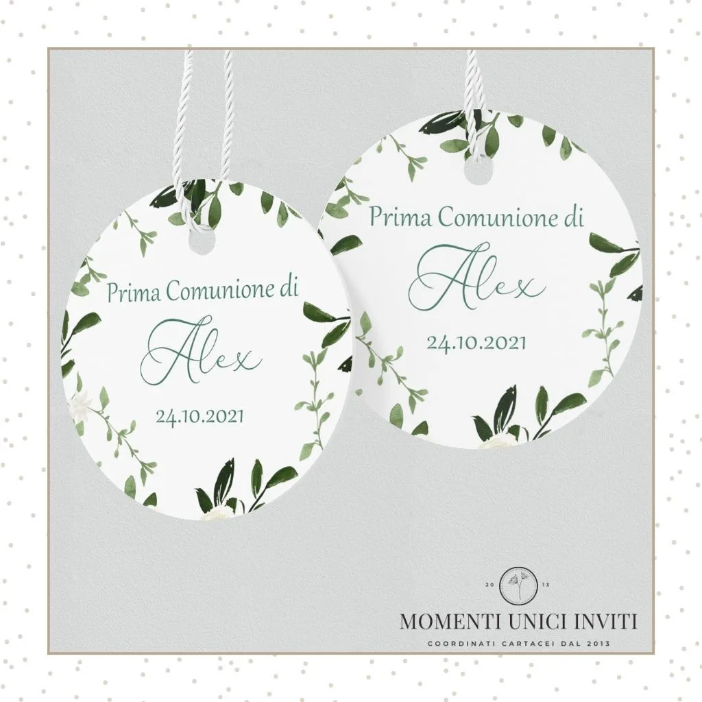 Tag Tondo Bomboniera – La mia Prima Comunione Bimbo - immagine 2