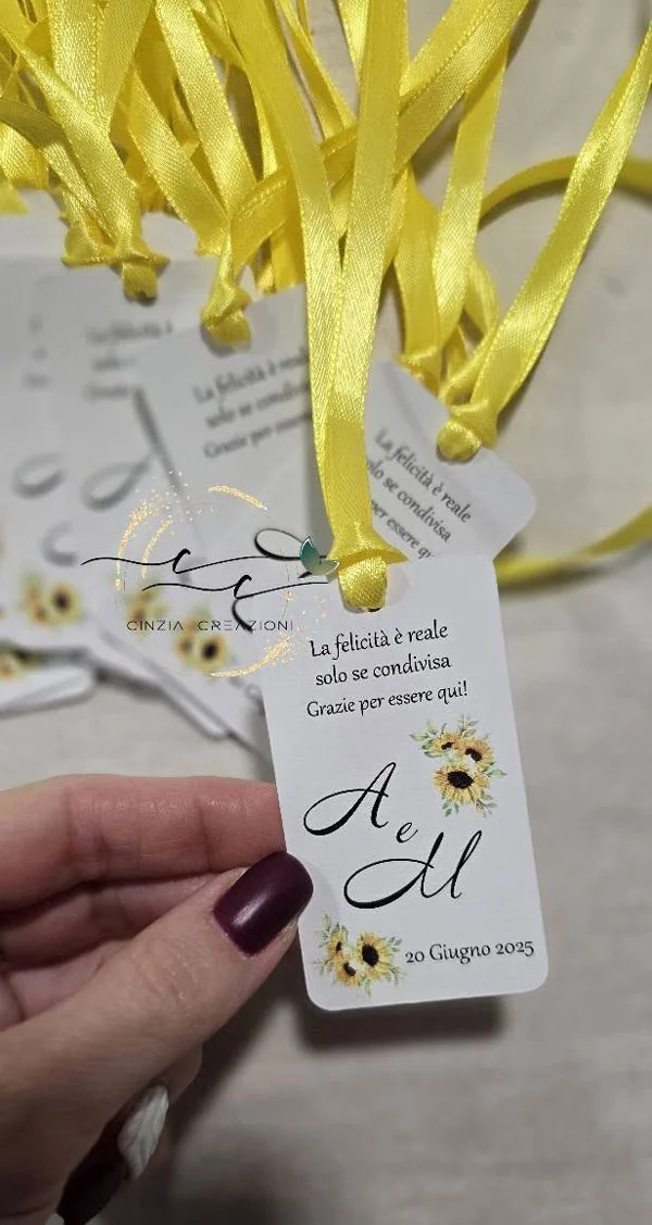 come un girasole – etichetta bomboniere - immagine 2