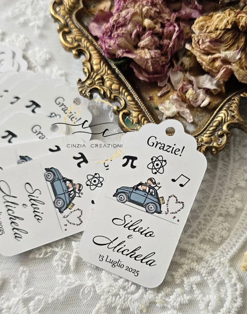 etichette matrimonio sposi in 500 - immagine 2